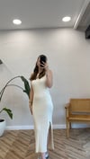 KREM 90247 FİTİLLİ YIRTMAÇ TRİKO ELBİSE 