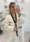 KREM ÇİFT CEPLİ HIRKA