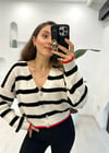 LACİVEERT-KREM 3896 HIRKA 