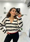 LACİVEERT-KREM 3896 HIRKA 