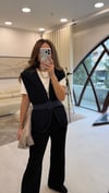 LACİVERT 0067 KEMERLİ HIRKA