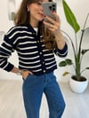 LACİVERT 0141 ÇİZGİLİ HIRKA 