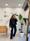 LACİVERT 0180 DENİM KADİYE YAKA CEKET 