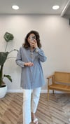 LACİVERT 0695 ÇİZGİLİ GÖMLEK 