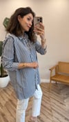 LACİVERT 0695 ÇİZGİLİ GÖMLEK 