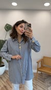 LACİVERT 0695 ÇİZGİLİ GÖMLEK 