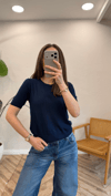 LACİVERT 0779 TRİKO BLUZ