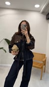 LACİVERT 0836 ÇİFT RENK DENİM TAKIM 