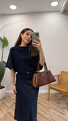 LACİVERT 0838 KEMERLİ KAZAK 
