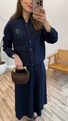 LACİVERT 1015 İŞLEME DETAY ETEK TAKIM