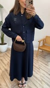 LACİVERT 1015 İŞLEME DETAY ETEK TAKIM