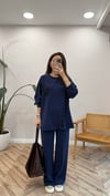 LACİVERT 1037 TAŞ DETAY TAKIM 