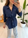 LACİVERT 1533 KETEN GÖMLEK 