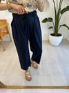 LACİVERT 1655 HAM KETEN PANTOLON 