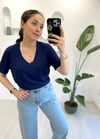 LACİVERT 1802 V YAKA TOK TSHİRT 