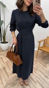 LACİVERT 2012 BAĞLAMA DETAY ELBİSE 