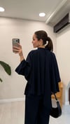 LACİVERT 2358 HAKİM YAKA BLUZ TAKIM 
