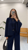 LACİVERT 2376 KEMERLİ TAKIM  