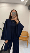 LACİVERT 2376 KEMERLİ TAKIM  