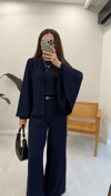 LACİVERT 2376 KEMERLİ TAKIM  