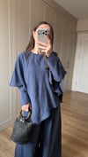 LACİVERT 2378 ASİMETRİK BLUZ TAKIM 