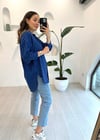 LACİVERT 27268 ÇİZGİLİ BASİC GÖMLEK