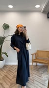 LACİVERT 2770 BELİ KUŞAKLI ELBİSE TAKIM