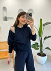 LACİVERT 2858 TAŞLI SWEAT 