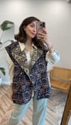 LACİVERT 2954 ETNİK DESEN YELEK 
