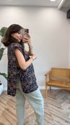 LACİVERT 2954 ETNİK DESEN YELEK 
