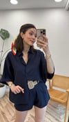 LACİVERT 31036 GÖMLEK ŞORT TAKIM 