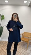LACİVERT 3112 TAŞ DETAY SWEATSHİRT