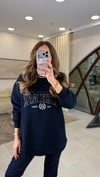 LACİVERT 3120 TRİKO VE NAKIŞ DETAY SWEAT 