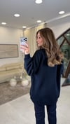 LACİVERT 3120 TRİKO VE NAKIŞ DETAY SWEAT 