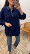 LACİVERT 3133 KOT GARNİLİ SWEAT