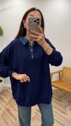LACİVERT 3133 KOT GARNİLİ SWEAT