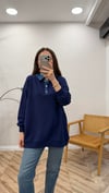 LACİVERT 3133 KOT GARNİLİ SWEAT