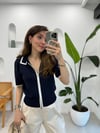 LACİVERT 31723 FERMUARLI TRİKO