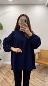 LACİVERT 3189 ÖRME DETAY SWEATSHİRT