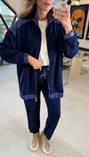 LACİVERT 3208 BÜZGÜ DETAY TAKIM 