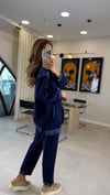 LACİVERT 3208 BÜZGÜ DETAY TAKIM 