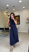 LACİVERT 3213 BAĞLAMALI ELBİSE 