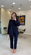 LACİVERT 3262 BÜZGÜ DETAY TAKIM 