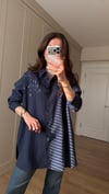 LACİVERT 3272 BONCUK İŞLEME GÖMLEK