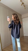 LACİVERT 3283 BÜZGÜ DETAY GÖMLEK 