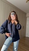 LACİVERT 3283 BÜZGÜ DETAY GÖMLEK 