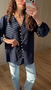 LACİVERT 3283 BÜZGÜ DETAY GÖMLEK 