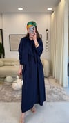 LACİVERT 3361 İŞLEMELİ ELBİSE TAKIM
