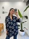 LACİVERT 34079 DESENLİ GÖMLEK 