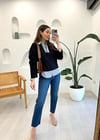 LACİVERT 34152 ÇİZGİLİ SWEAT